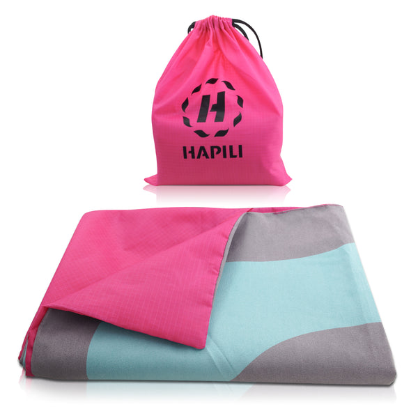 HAPILI Beach Blanket (Pink) 78"x 56" Picnic Blankets, Camping Blanket, Picnic Mat for Travel, Outdoor Use, Waterproof & Sandproof