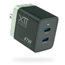 XTREMTEC XT-K102 2.4G Ultra Thin Quiet Wireless Keyboard and Mouse and 47W GaN Mini Fast Charger Combo