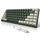 XTREMTEC K201 Wireless Bluetooth Backlit Hybrid Mechanical Keyboard(White/Green)