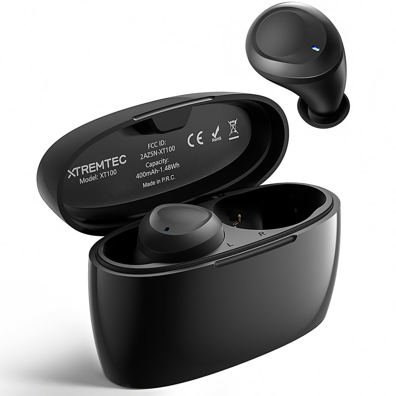 XTREMTEC XT100 Wireless Bluetooth Earbuds for iPhone/Android with Mic Waterproof