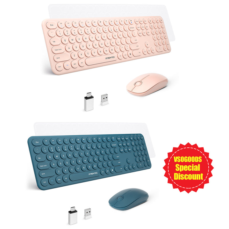 XTREMTEC XT-K102 2.4G Ultra Thin Quiet Wireless Keyboard and Mouse Combo