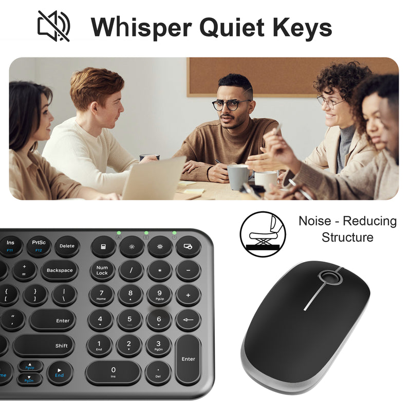 XTREMTEC K101 2.4G Ultra Thin Quiet Wireless Keyboard and Mouse and XT100 Wireless Bluetooth Earbuds Combo