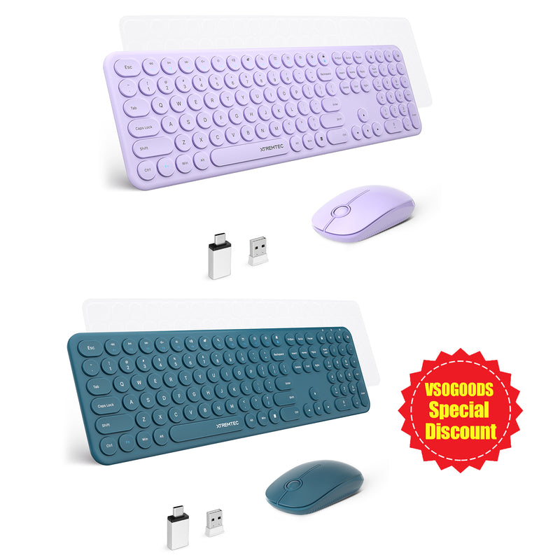 XTREMTEC XT-K102 2.4G Ultra Thin Quiet Wireless Keyboard and Mouse Combo