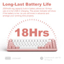 XTREMTEC K201 Wireless Bluetooth Backlit Hybrid Mechanical Keyboard(White/Pink)