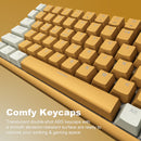 XTREMTEC K201 Wireless Bluetooth Backlit Hybrid Mechanical Keyboard(White/Yellow)