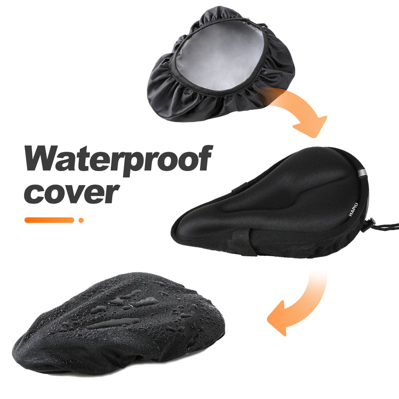 HAPILI Bike Seat Cushion Wide With Waterproof & Dustproof Cover