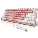 XTREMTEC K201 Wireless Bluetooth Backlit Hybrid Mechanical Keyboard（White/Pink）