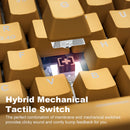 XTREMTEC K201 Wireless Bluetooth Backlit Hybrid Mechanical Keyboard（White/Yellow）