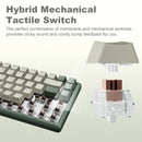 XTREMTEC K201 Wireless Bluetooth Backlit Hybrid Mechanical Keyboard（White/Green）