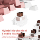 XTREMTEC K201 Wireless Bluetooth Backlit Hybrid Mechanical Keyboard（White/Pink）