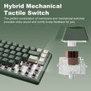 XTREMTEC K201 Wireless Bluetooth Backlit Hybrid Mechanical Keyboard（White/Green）