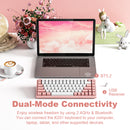 XTREMTEC K201 Wireless Bluetooth Backlit Hybrid Mechanical Keyboard（White/Pink）