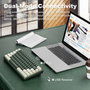 XTREMTEC K201 Wireless Bluetooth Backlit Hybrid Mechanical Keyboard（White/Green）