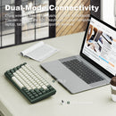 XTREMTEC K201 Wireless Bluetooth Backlit Hybrid Mechanical Keyboard（White/Green）