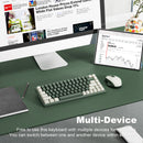 XTREMTEC K201 Wireless Bluetooth Backlit Hybrid Mechanical Keyboard（White/Green）