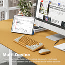 XTREMTEC K201 Wireless Bluetooth Backlit Hybrid Mechanical Keyboard（White/Yellow）