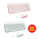 XTREMTEC K101A 2.4G Ultra Thin Quiet Wireless Keyboard and Mouse Combo Cute Keyboard Kawaii Keyboard