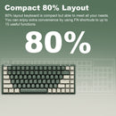 XTREMTEC K201 Wireless Bluetooth Backlit Hybrid Mechanical Keyboard（White/Green）