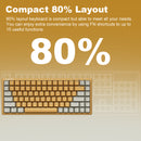 XTREMTEC K201 Wireless Bluetooth Backlit Hybrid Mechanical Keyboard（White/Yellow）