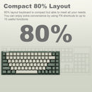 XTREMTEC K201 Wireless Bluetooth Backlit Hybrid Mechanical Keyboard（White/Green）