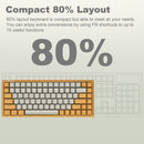 XTREMTEC K201 Wireless Bluetooth Backlit Hybrid Mechanical Keyboard（White/Yellow）