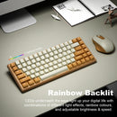 XTREMTEC K201 Wireless Bluetooth Backlit Hybrid Mechanical Keyboard（White/Yellow）