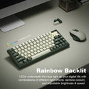 XTREMTEC K201 Wireless Bluetooth Backlit Hybrid Mechanical Keyboard（White/Green）