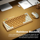 XTREMTEC K201 Wireless Bluetooth Backlit Hybrid Mechanical Keyboard（White/Yellow）