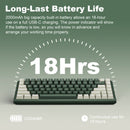 XTREMTEC K201 Wireless Bluetooth Backlit Hybrid Mechanical Keyboard（White/Green）