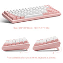 XTREMTEC K201 Wireless Bluetooth Backlit Hybrid Mechanical Keyboard（White/Pink）